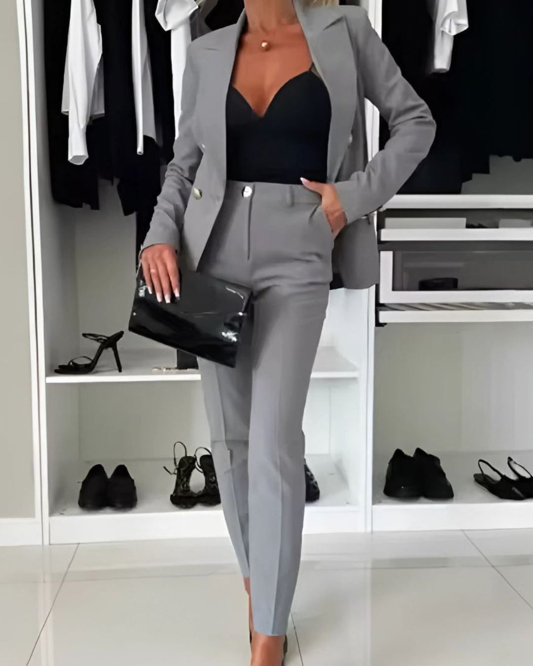 Ashly | Women's Double-Breasted Suit 2-Piece Set