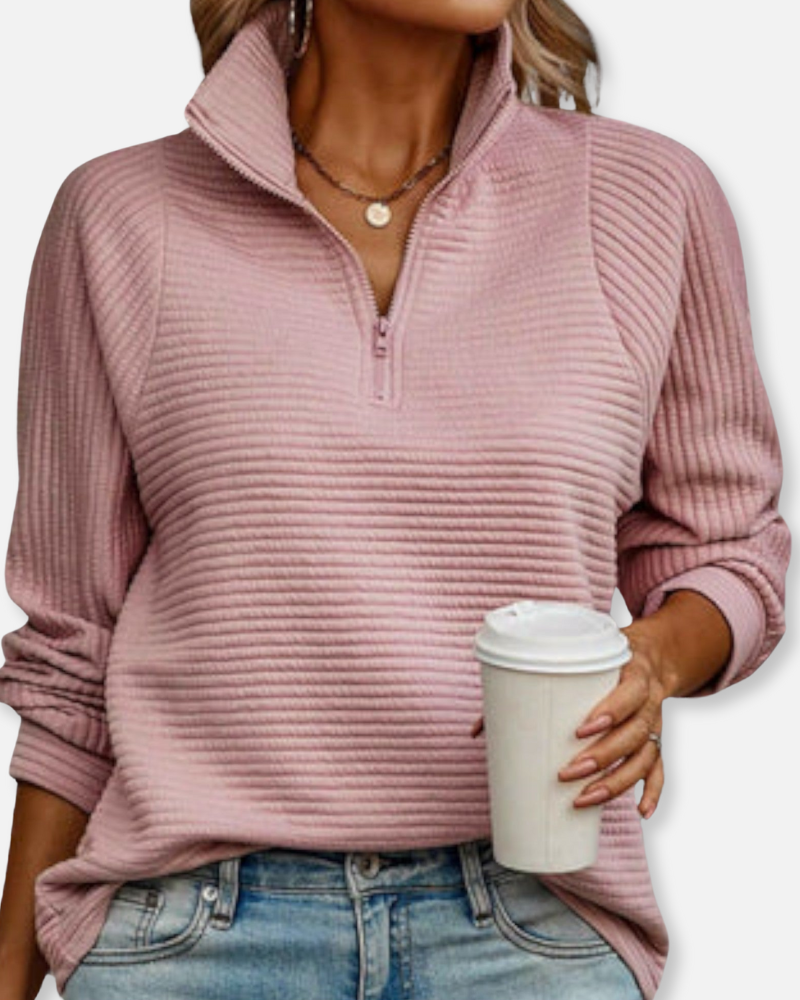 Lennox Ribbed Half-Zip Pullover – Effortless Comfort with a Touch of Sophistication