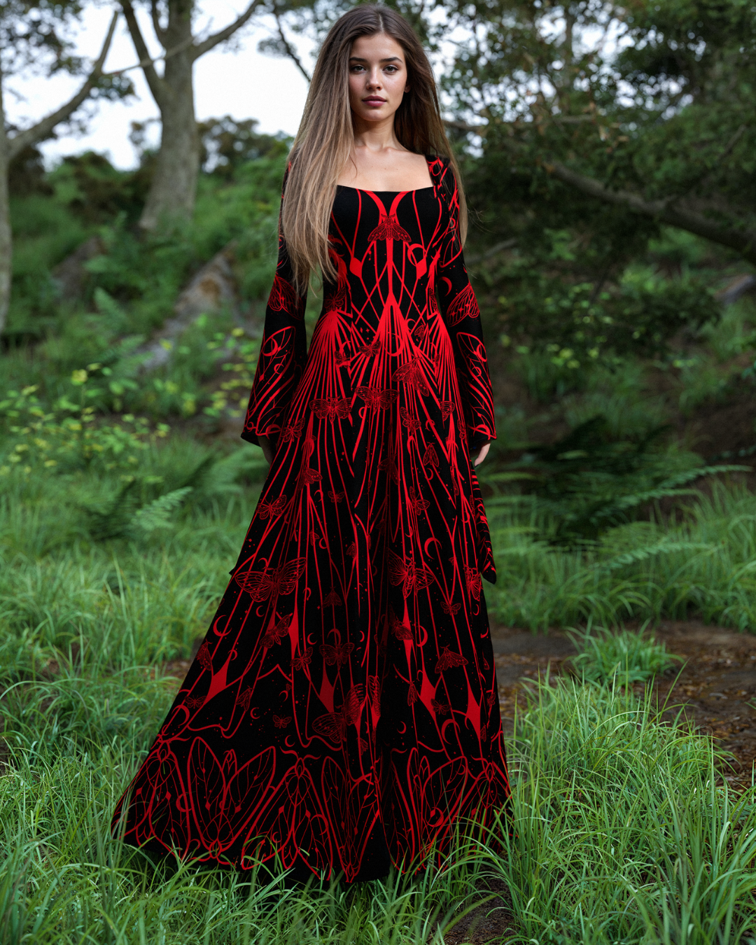 Valentina | Women's Blood Moon Witcher Halloween Long Dress