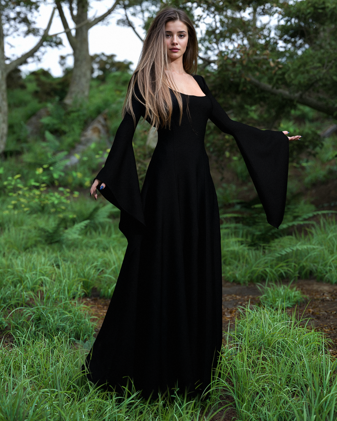 Isadhora | Women's Just Black Witcher Halloween Long Dress