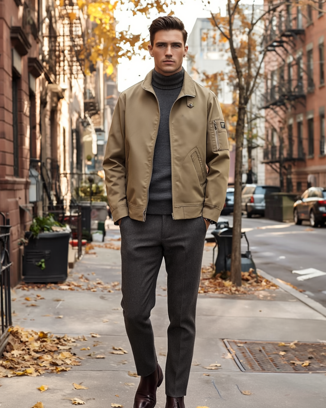 Galvan | Men's Bomber Jacket Relaxed Fit with Utility Pocket