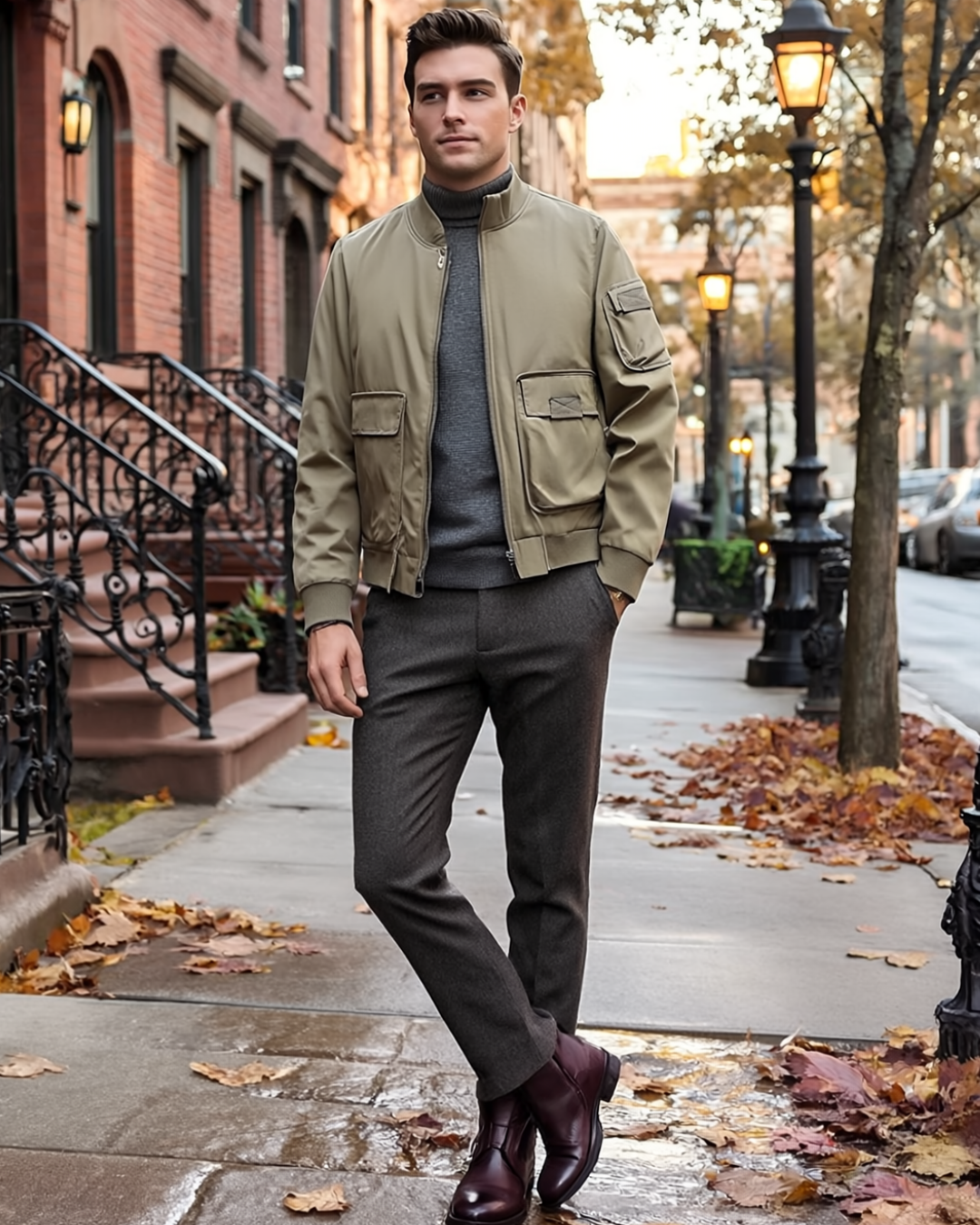 Andres | Men's Bomber Jacket Relaxed Fit with Patch Pockets