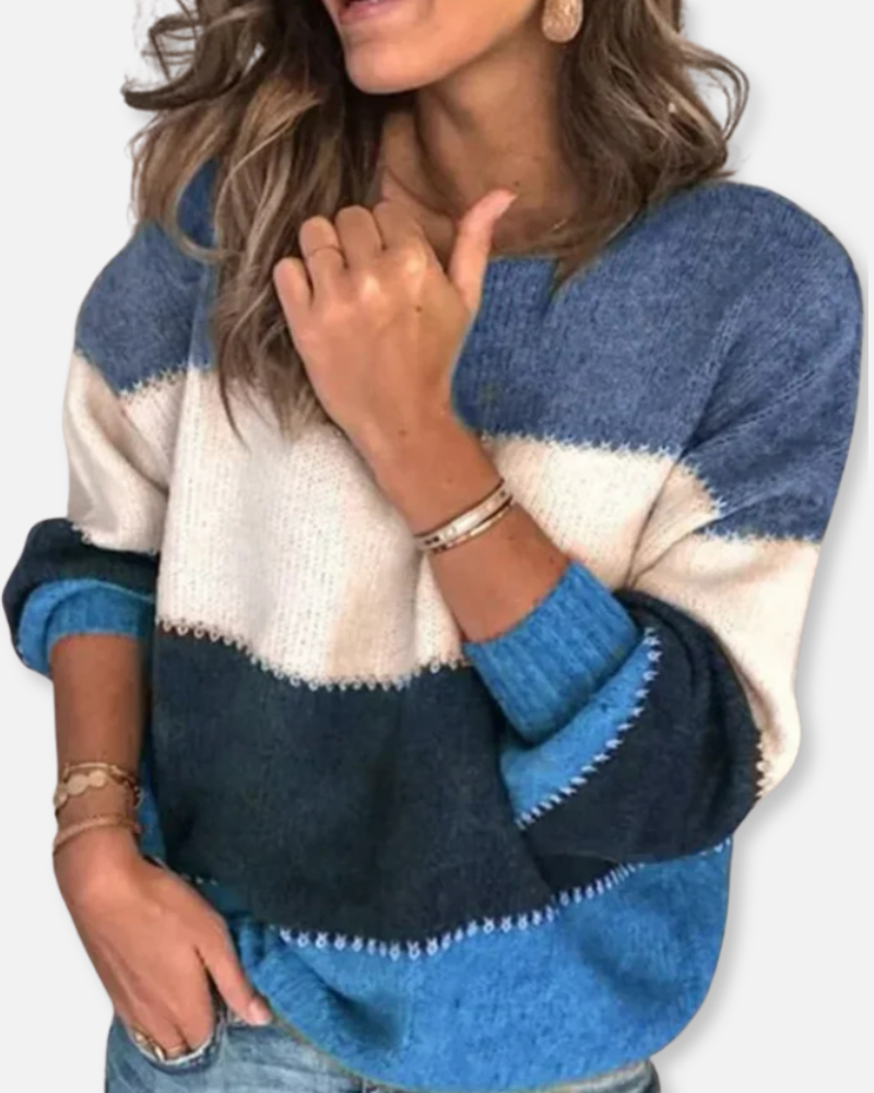 Aurora Color Block Sweater – Effortless Warmth & Contemporary Style