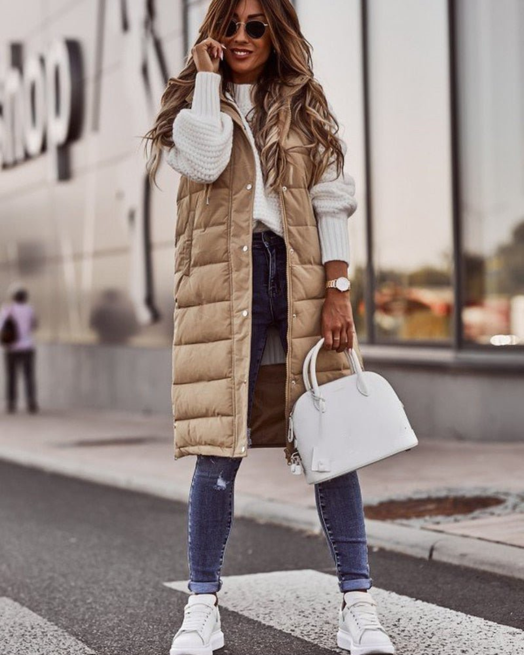 Melodie | Women's Long Hooded Puffer Vest