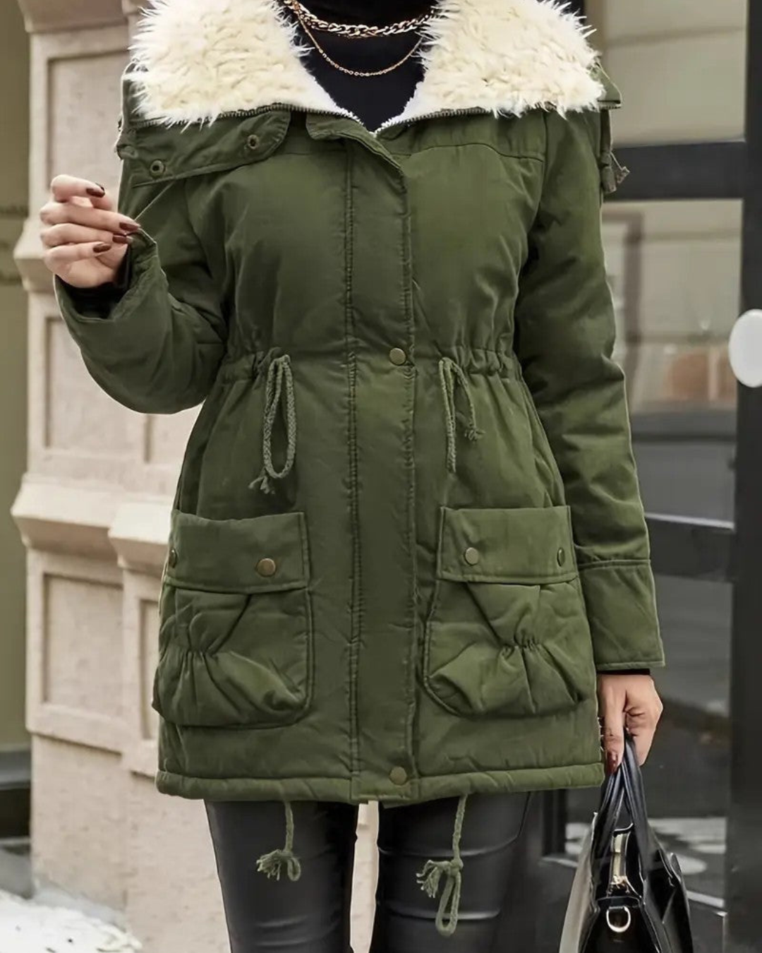 Suzette | Women's Parka Jacket Mid-Length Relaxed Fit with Faux Fur Hood