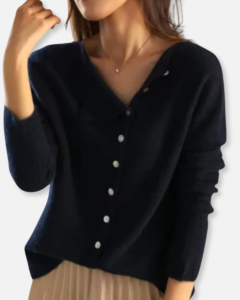 Sienna Asymmetrical Button-Up Sweater – A Modern Twist on Cozy Elegance