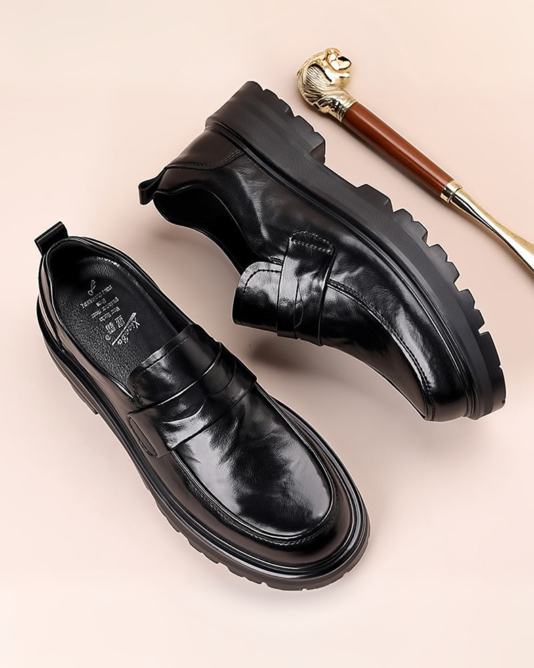 James | Men's Leather Loafers – Slip-On Penny Strap
