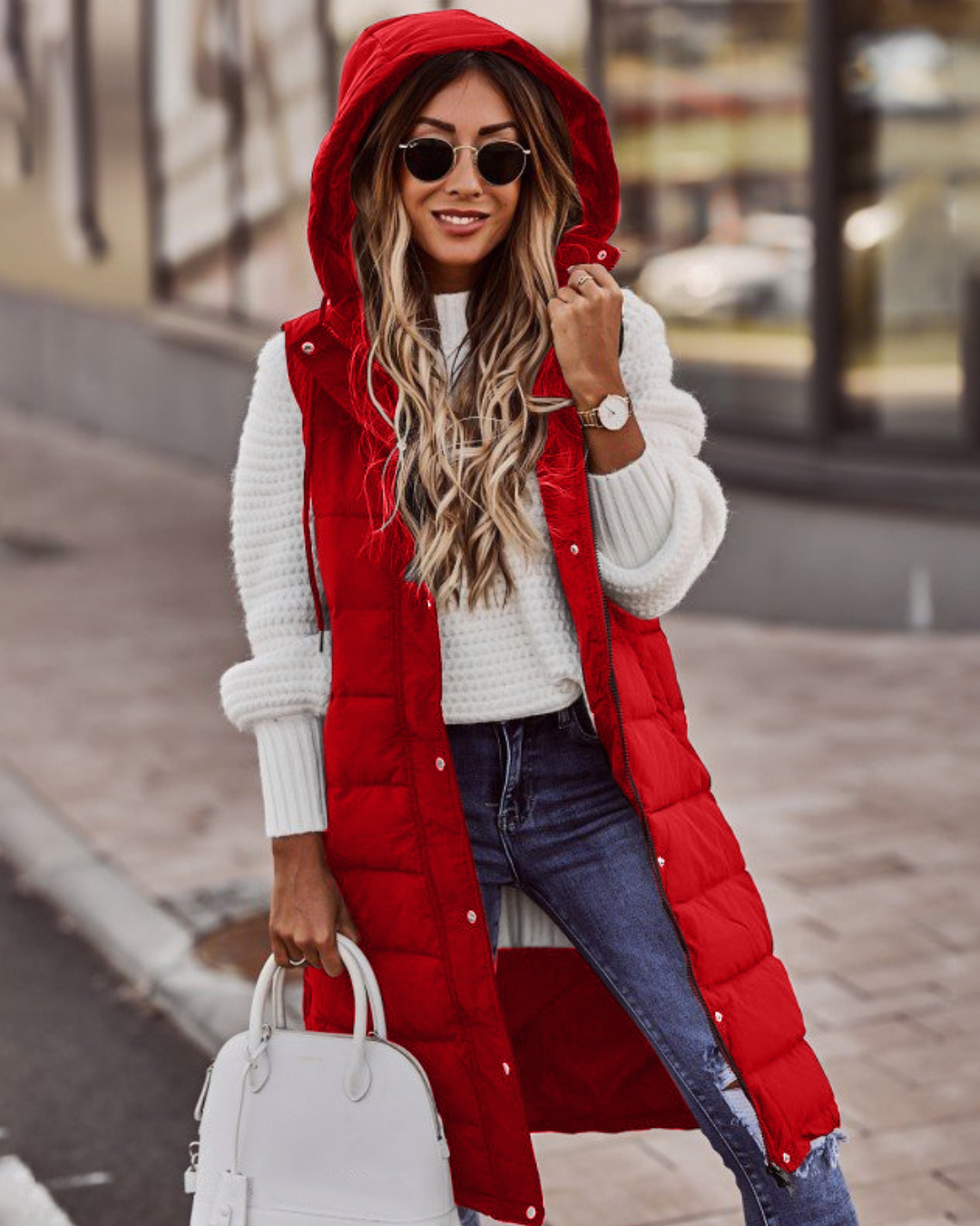 Ritchelle | Women's Hooded Longline Puffer Vest