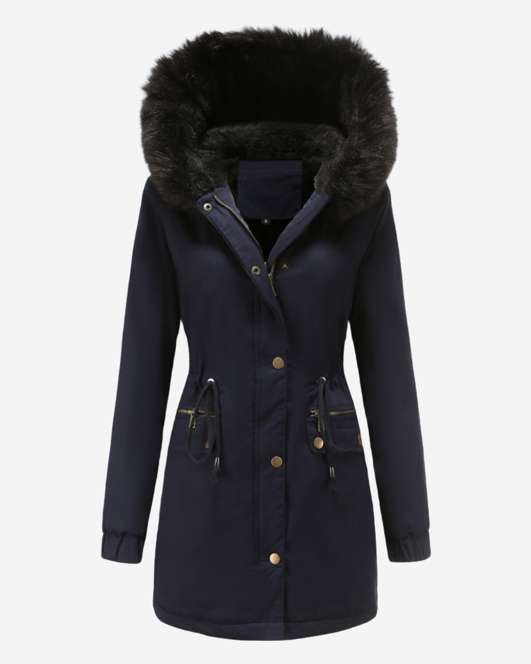 Patricia | Women's Parka Jacket Longline Fit with Faux Fur Hood
