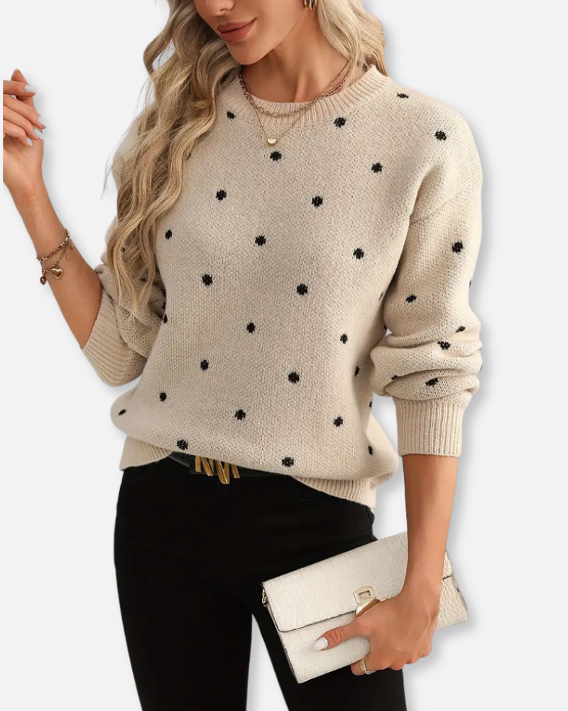 Celia Polka Dot Knit – Playful Elegance in Every Stitch