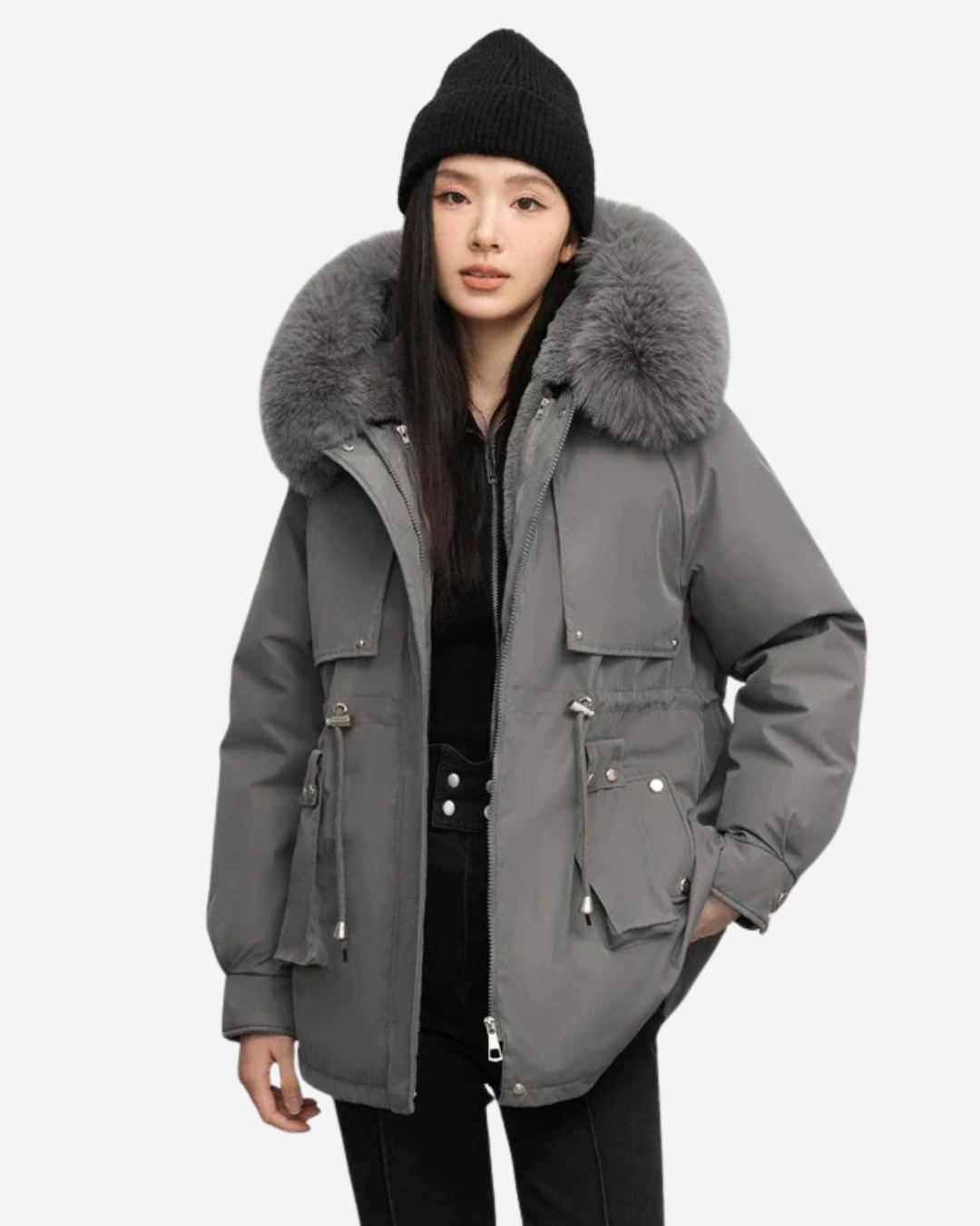 Margaret | Women's Parka Jacket Relaxed Fit with Faux Fur Collar