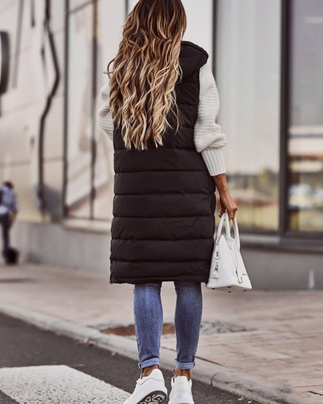Melodie | Women's Long Hooded Puffer Vest