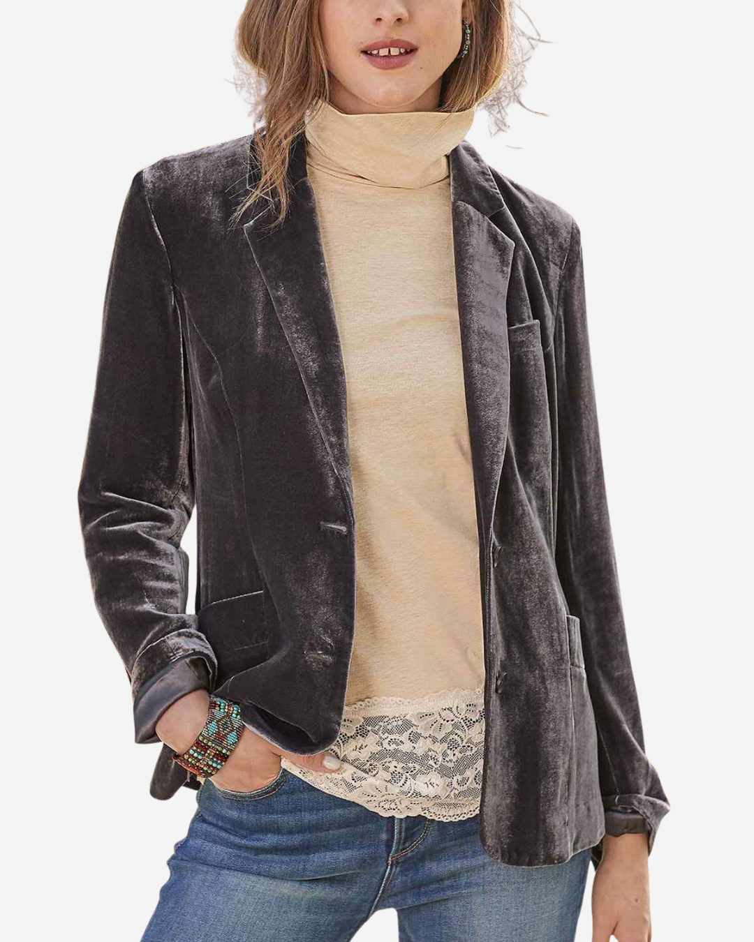 Isabella | Women's Slim Fit Velvet Winter Jacket