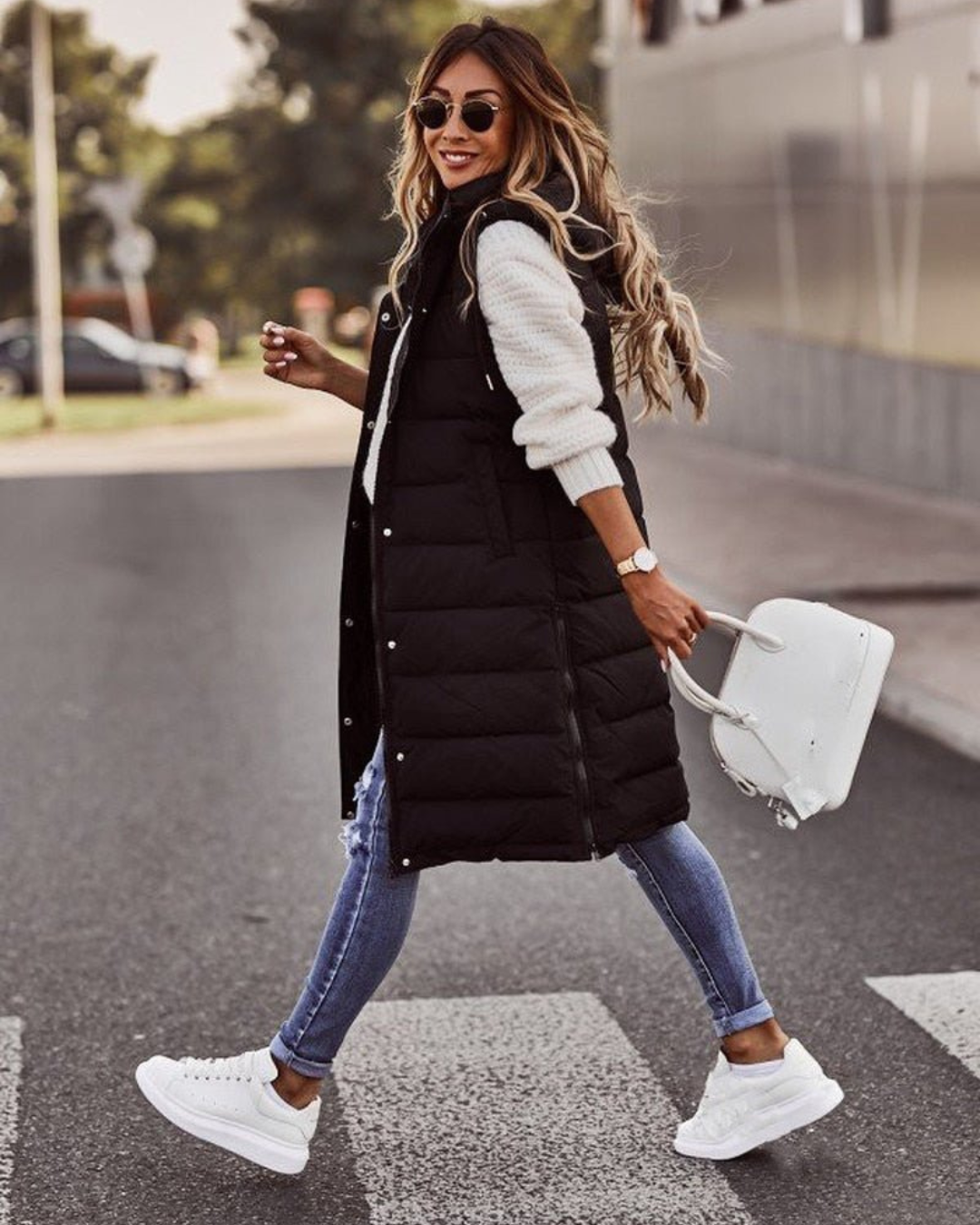 Melodie | Women's Long Hooded Puffer Vest