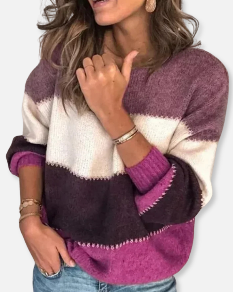 Aurora Color Block Sweater – Effortless Warmth & Contemporary Style