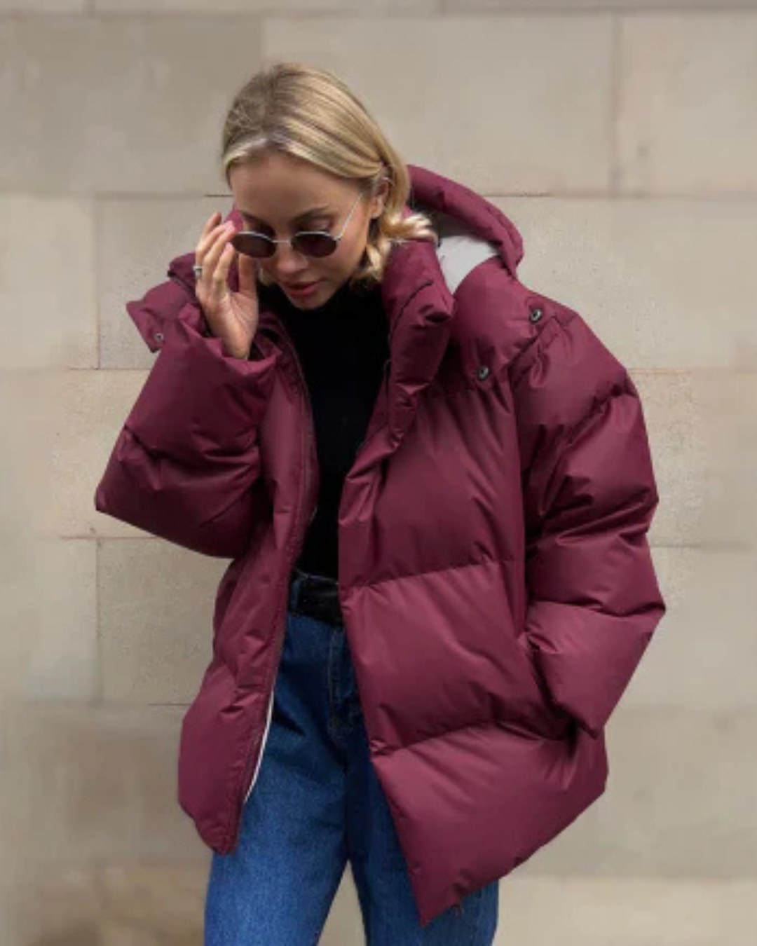 Jocelle | Women's Puffer Jacket Oversized Quilted Hooded Design