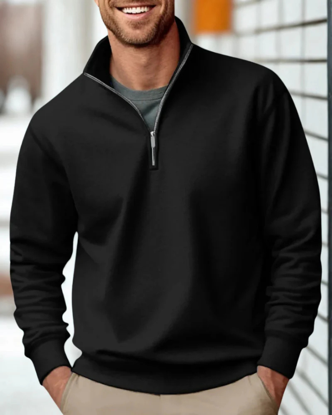 Mico | Men's Pullover Sweatshirt Half Zip Knit