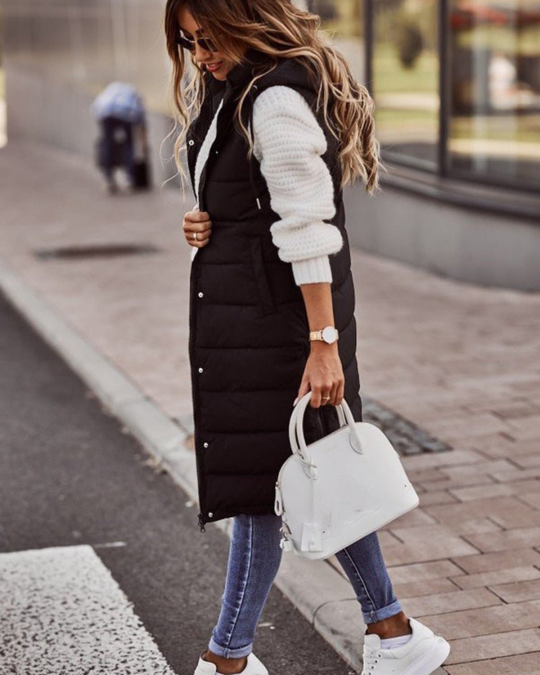 Melodie | Women's Long Hooded Puffer Vest