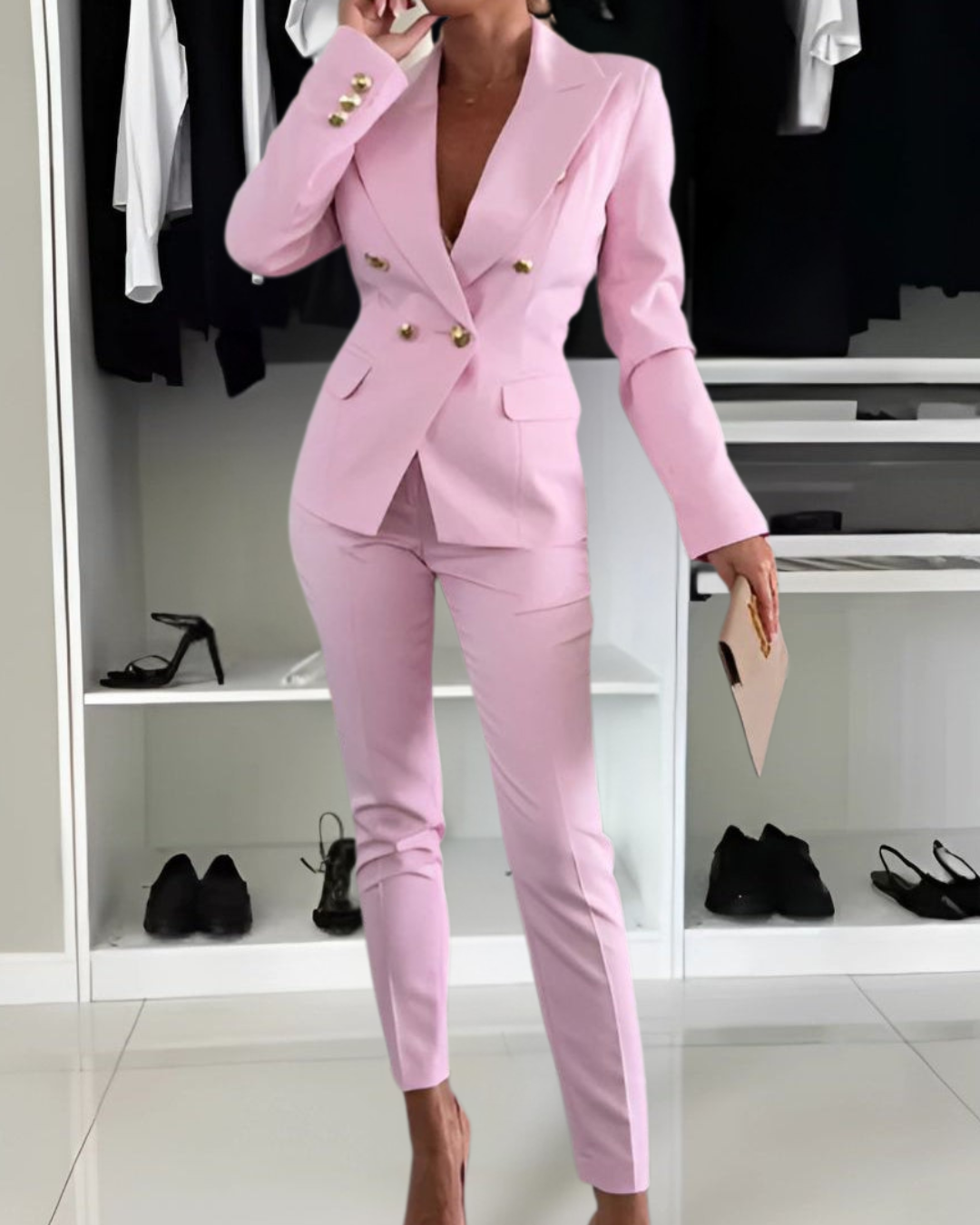 Ashly | Women's Double-Breasted Suit 2-Piece Set