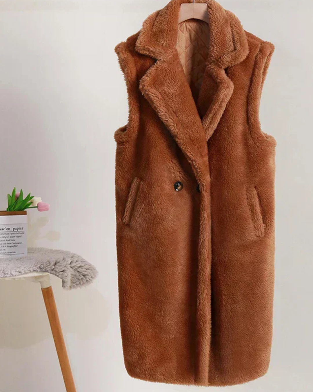 Erich | Women's Sleeveless Double Breasted Long Vest