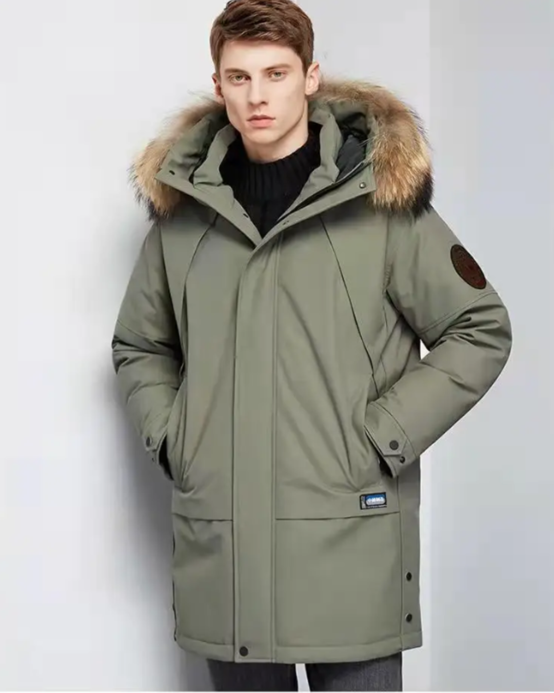 Andrew | Men's Parka Jacket Relaxed Fit Faux Fur Hood