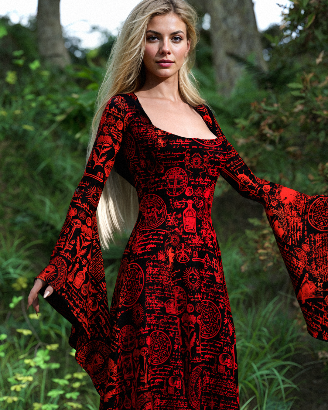 Nirvana | Women's Vampiric Ocult Witcher Halloween Long Dress