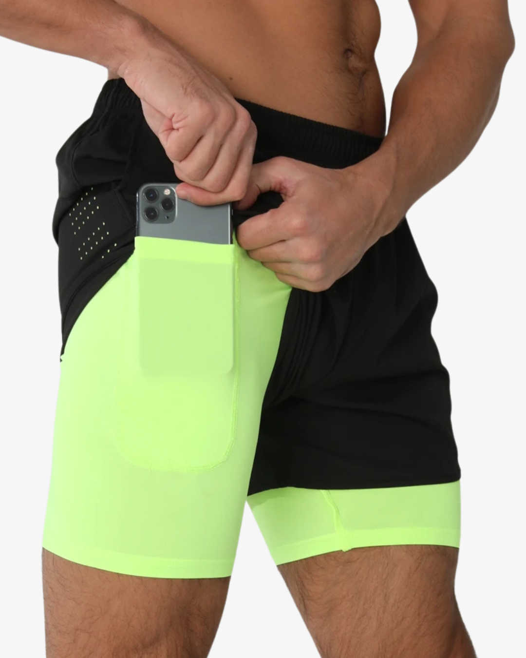 Men’s 2-in-1 Quick Dry Gym Shorts - Zipped Pockets