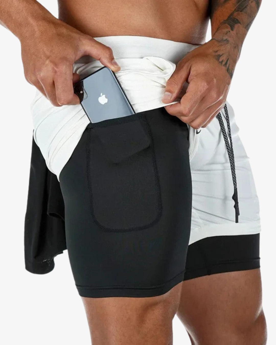 Men’s 2-in-1 Quick-Dry Gym Shorts with Phone & Towel Pocket