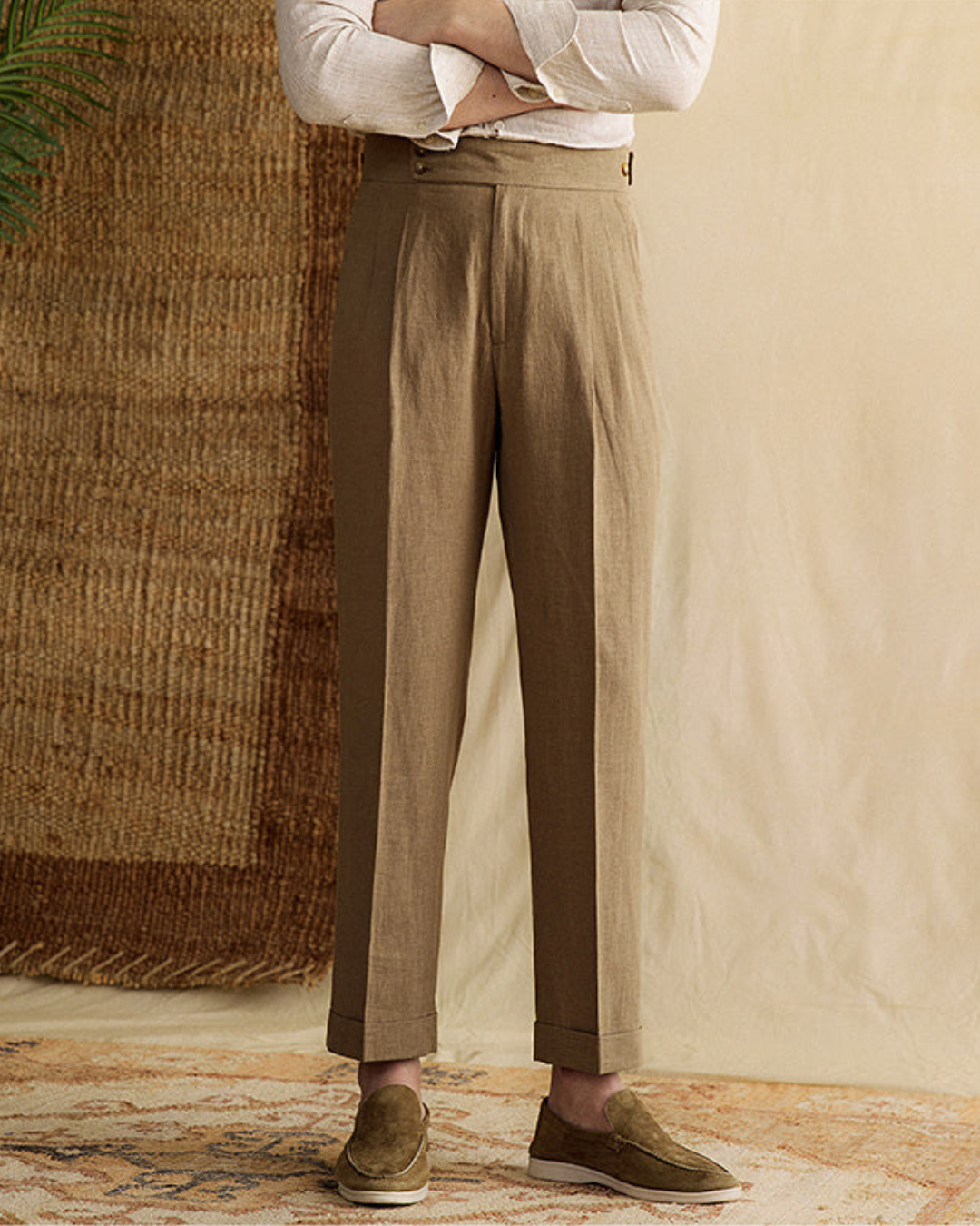 Men’s Slim Fit Formal Trousers – High Waist Interview Pants