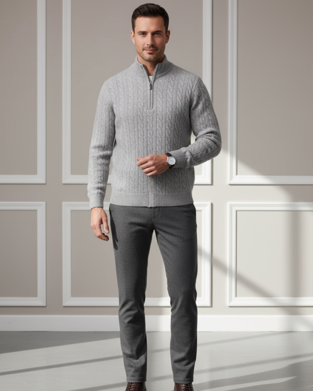 Donato | Men's Wool Zip Neck Jumper