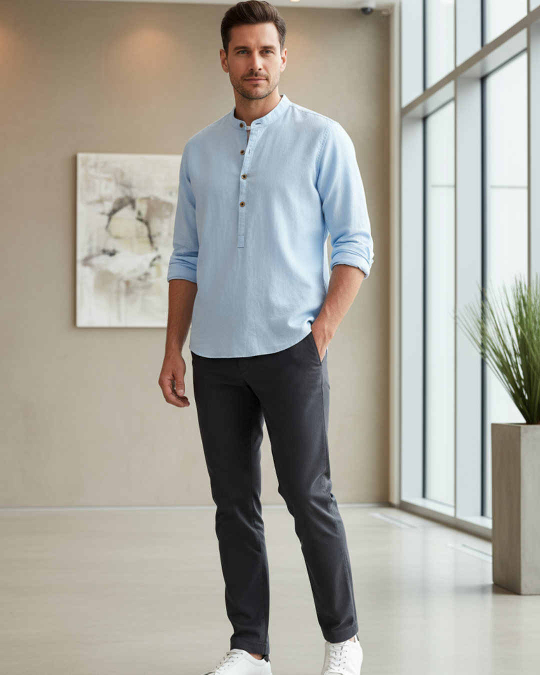 Diosdado | Men's Linen Blend Shirt Tailored Fit