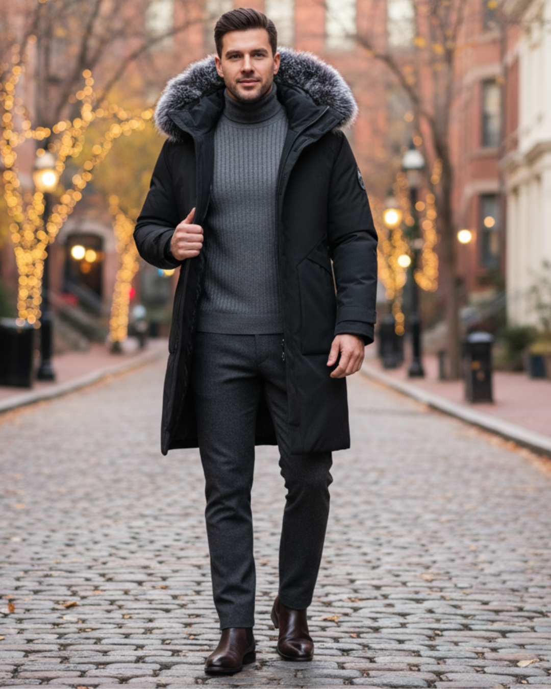 Jeremiah | Men's Parka Jacket Structured Fit Faux Fur Collar