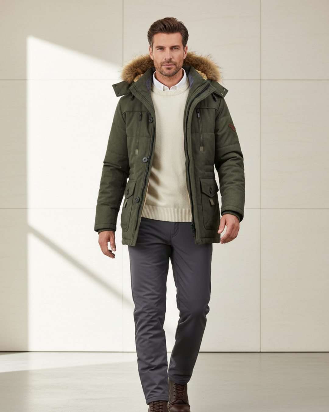 Steve | Men's Parka Jacket Quilted Insulated