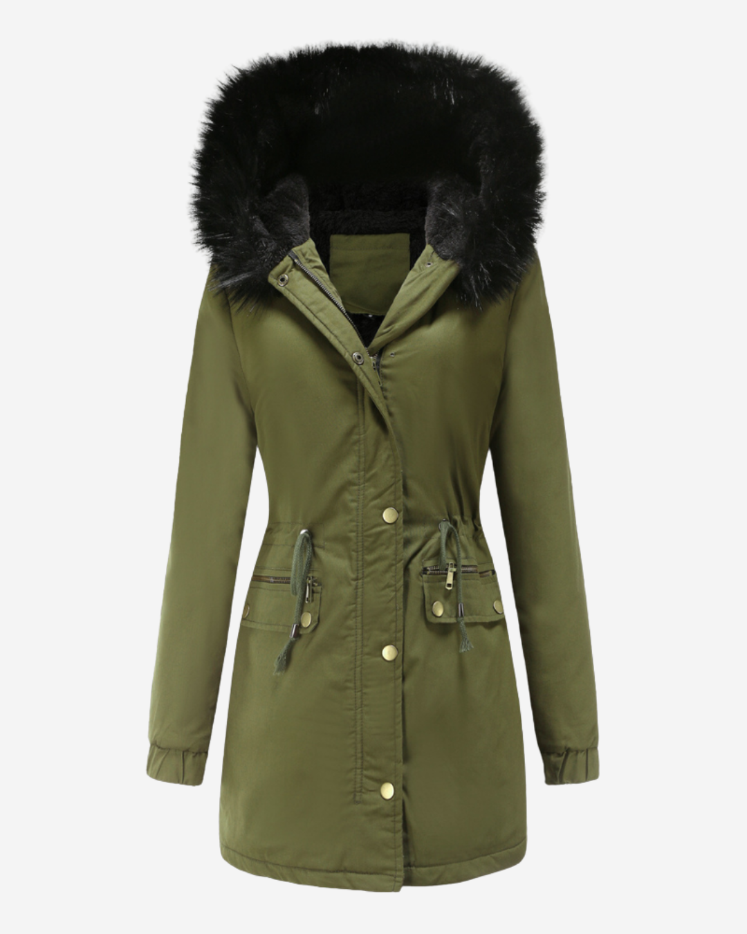 Patricia | Women's Parka Jacket Longline Fit with Faux Fur Hood