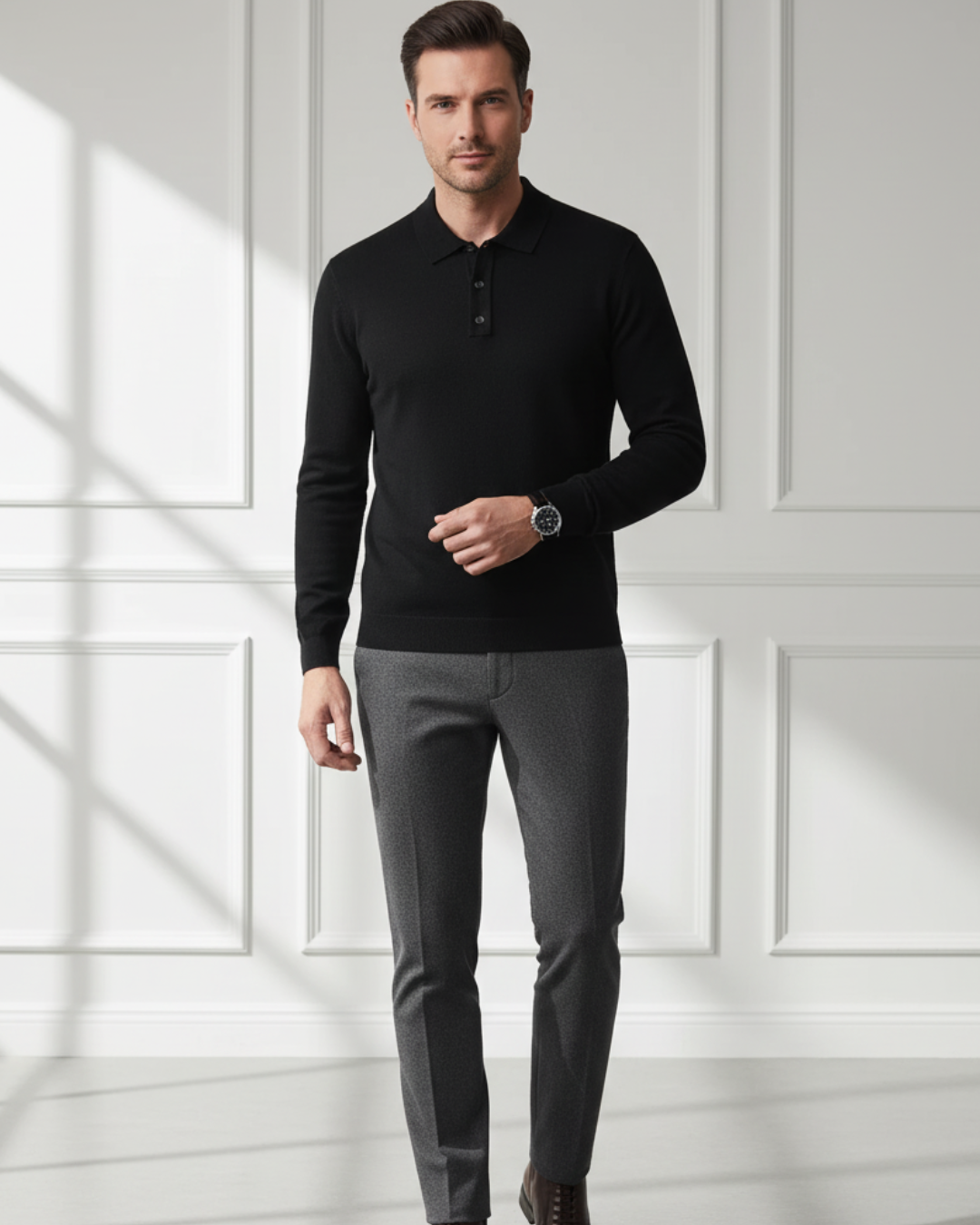 Wally | Men's Longsleeve Cashmere Polo