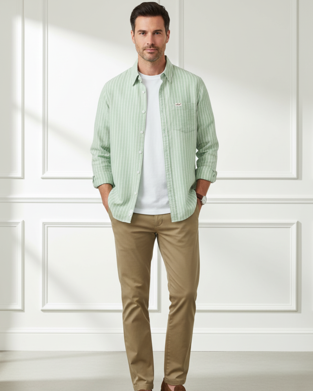 Christopher | Men's Striped Linen Shirt Relaxed Fit