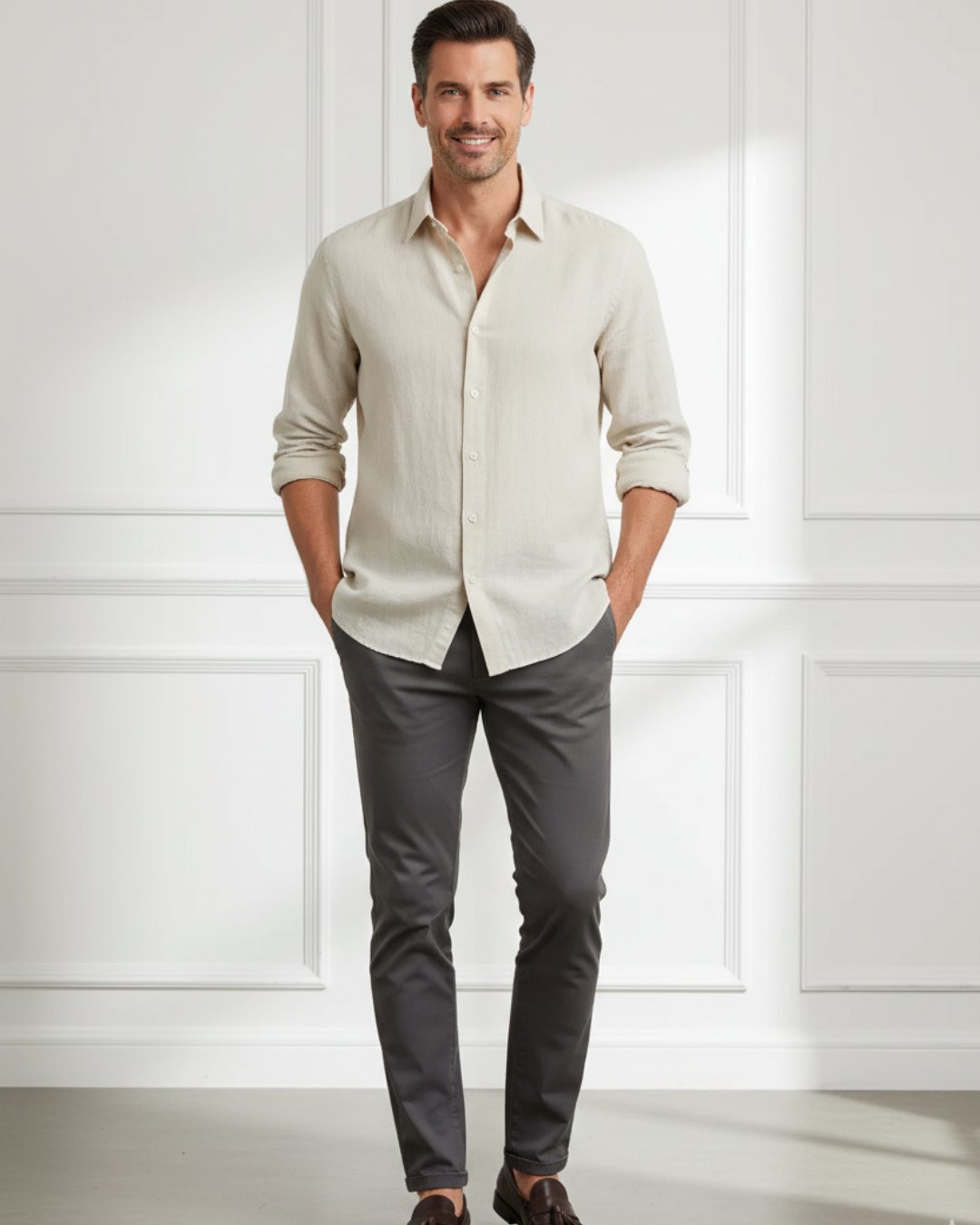 Vincent | Men's Long Sleeve Summer Linen Shirt