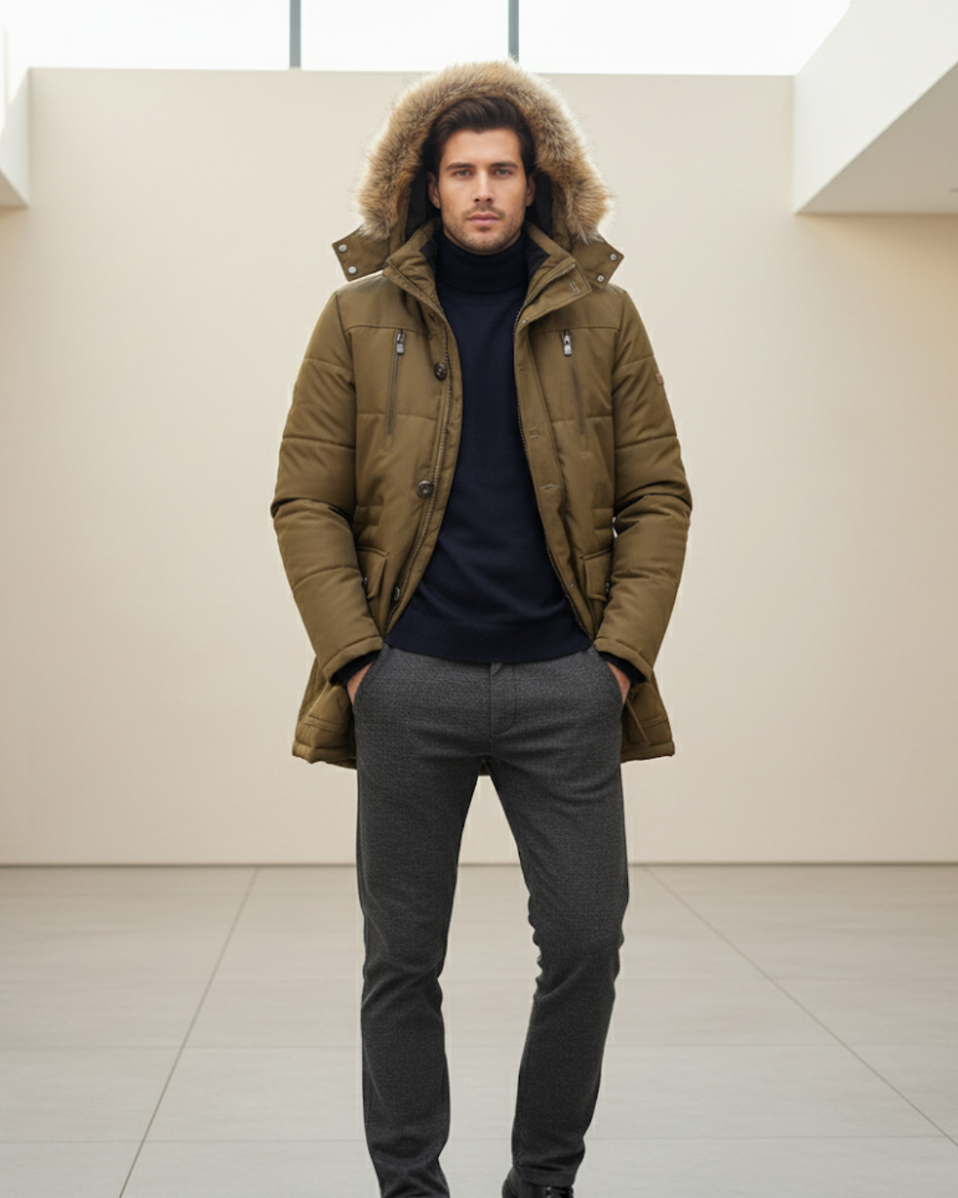 Jerickson| Men's Parka Jacket Faux Fur Lined