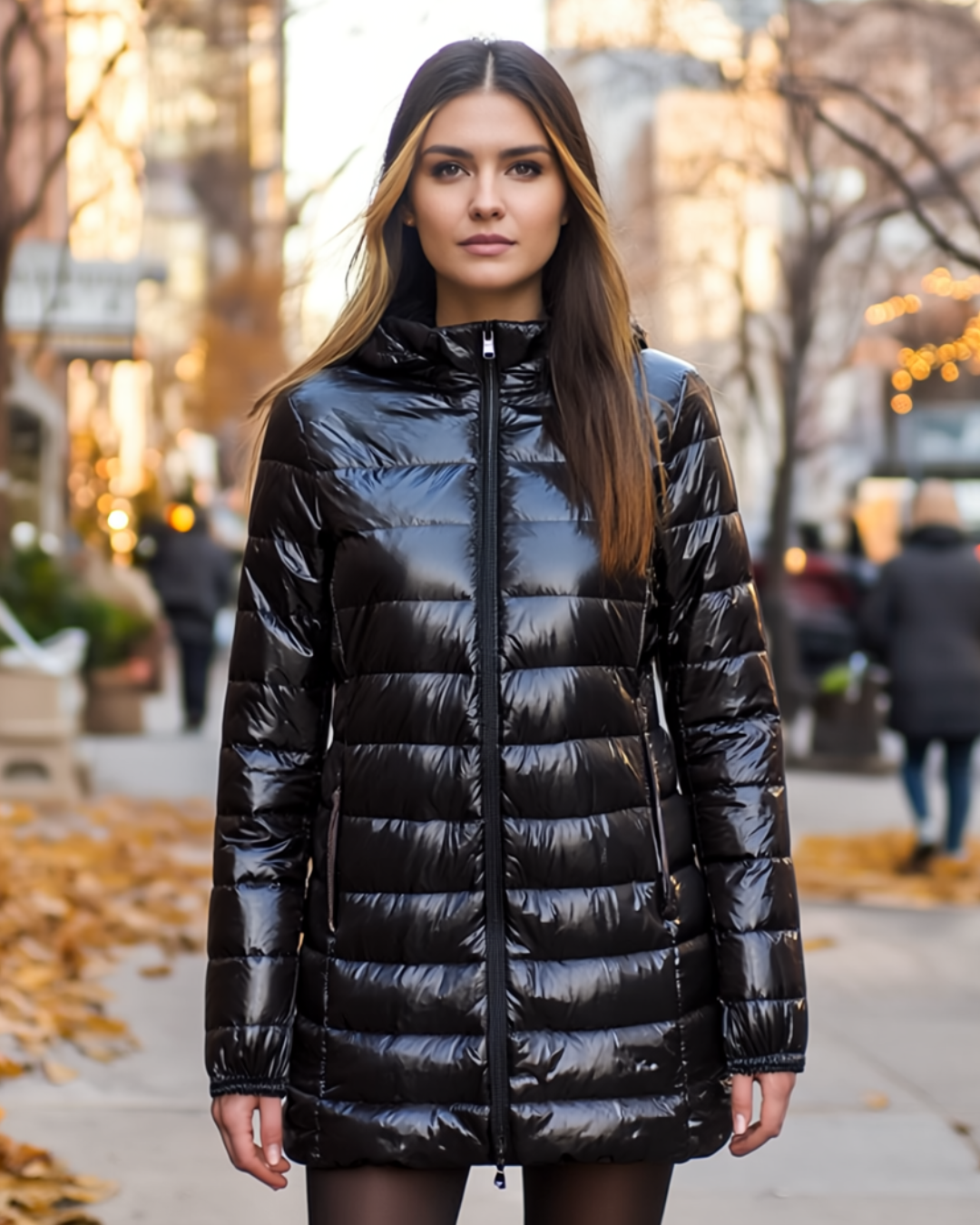 Britanny | Women's Down Jacket Fitted Mid-Thigh Hooded Quilted