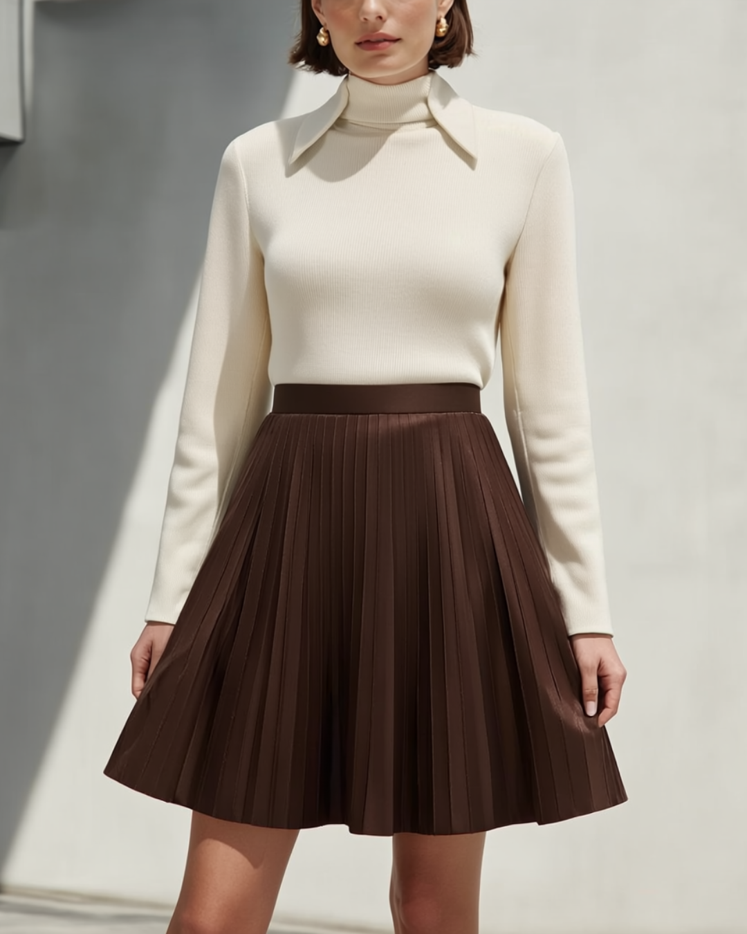 Ellaine | Women's Pleated Wool-Look Skirt