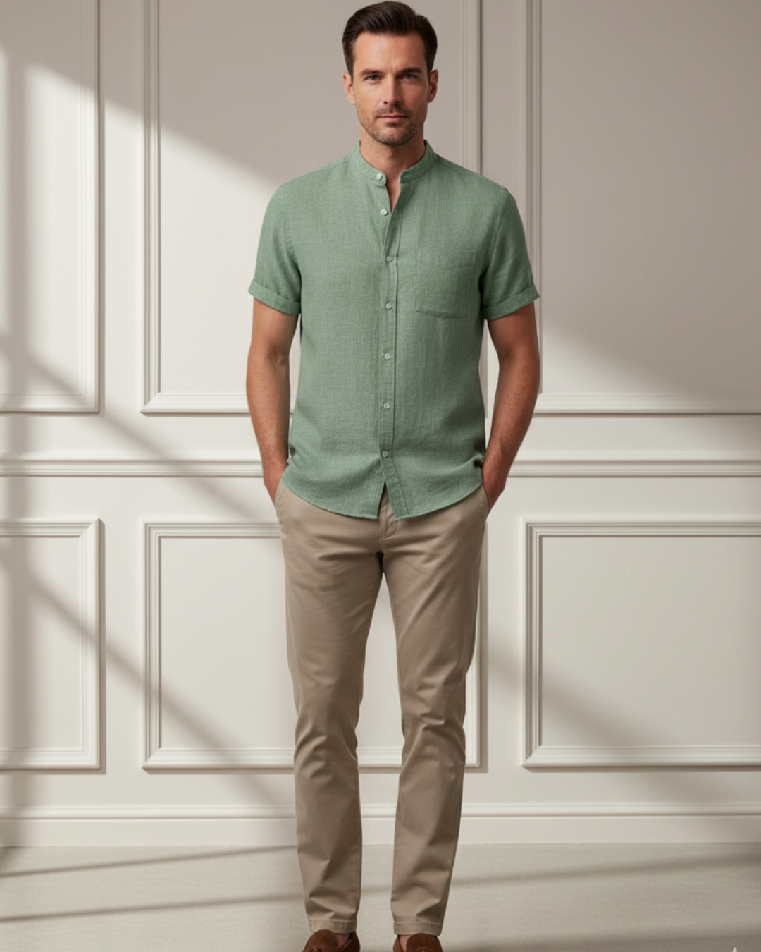 Lorenzo | Men's Mandarin Summer Shirt