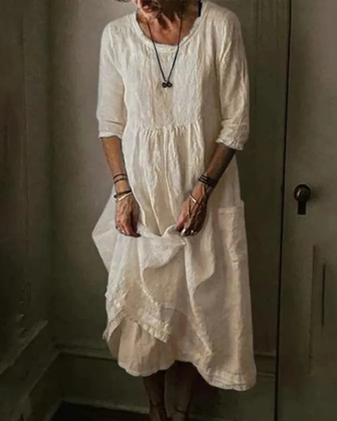 Women’s Summer Maxi Dress – Cotton – Loose Fit – 3/4 Sleeve - Casual Comfort3