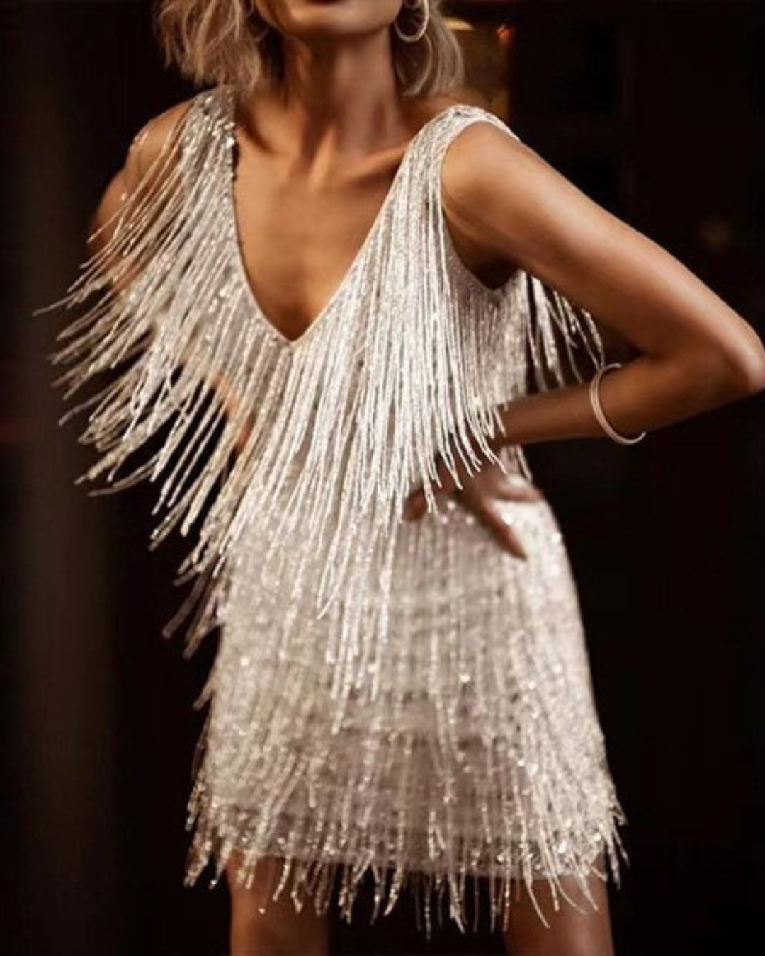 Willa | Women's Sequin Tassel Mini Dress