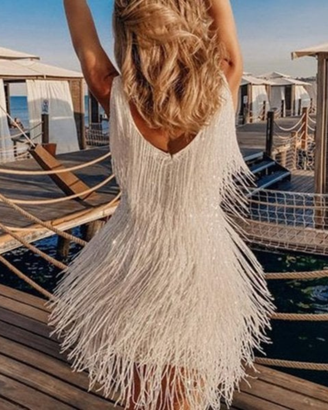 Willa | Women's Sequin Tassel Mini Dress