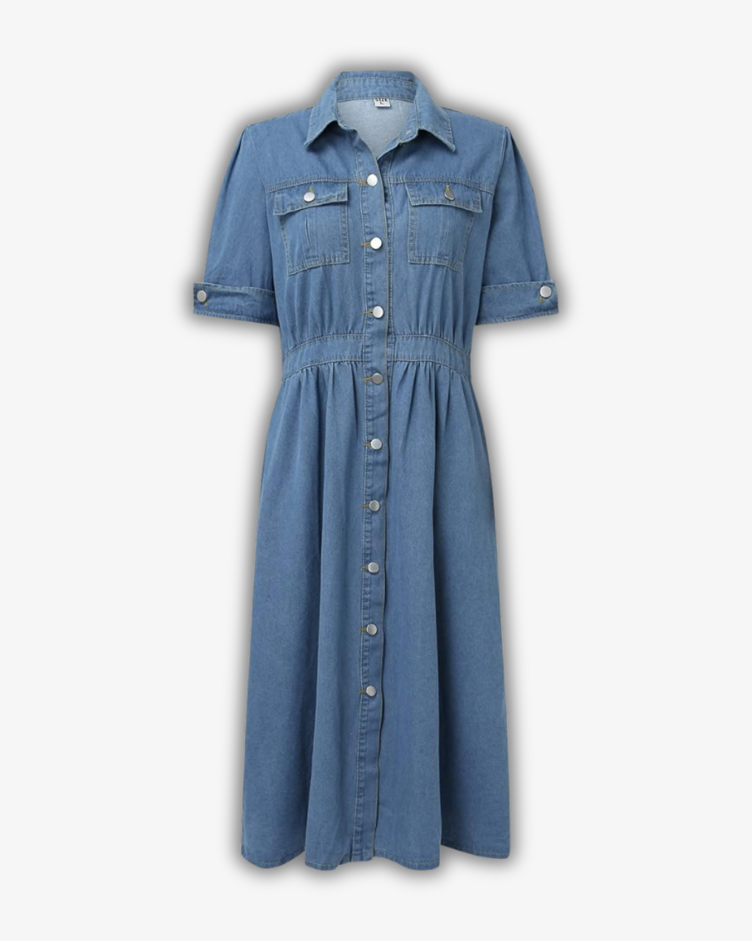 Women's Shirt Denim Dress – Flattering Fit, Functional Pockets & Easy-Care Fabric