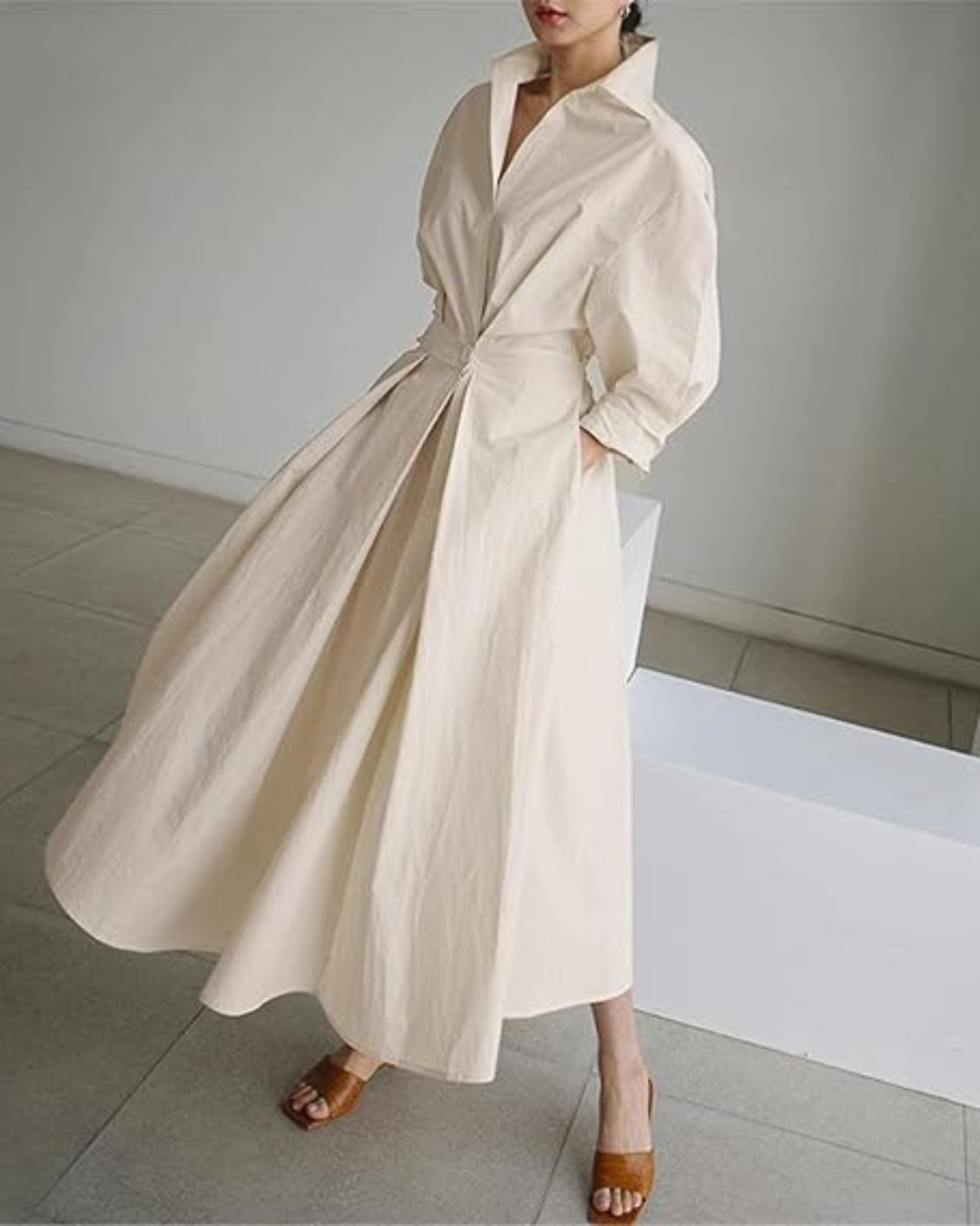 Aira | Women's Elegant Button-Down Summer Shirt Dress