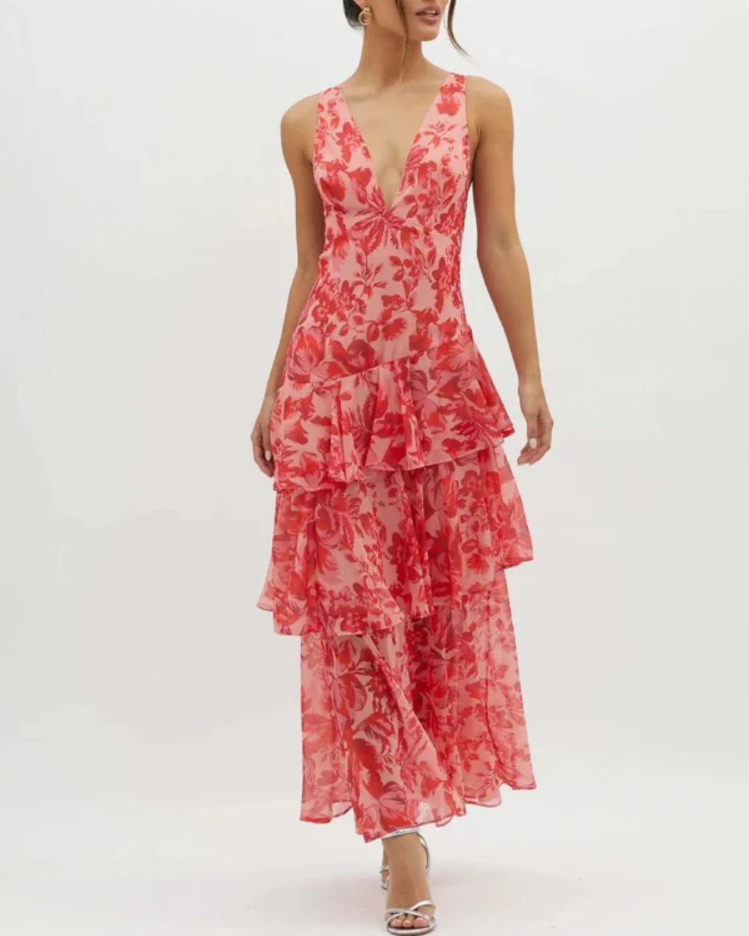 Charlotte | Tie-Dye V-Neck Ruffle Maxi Dress