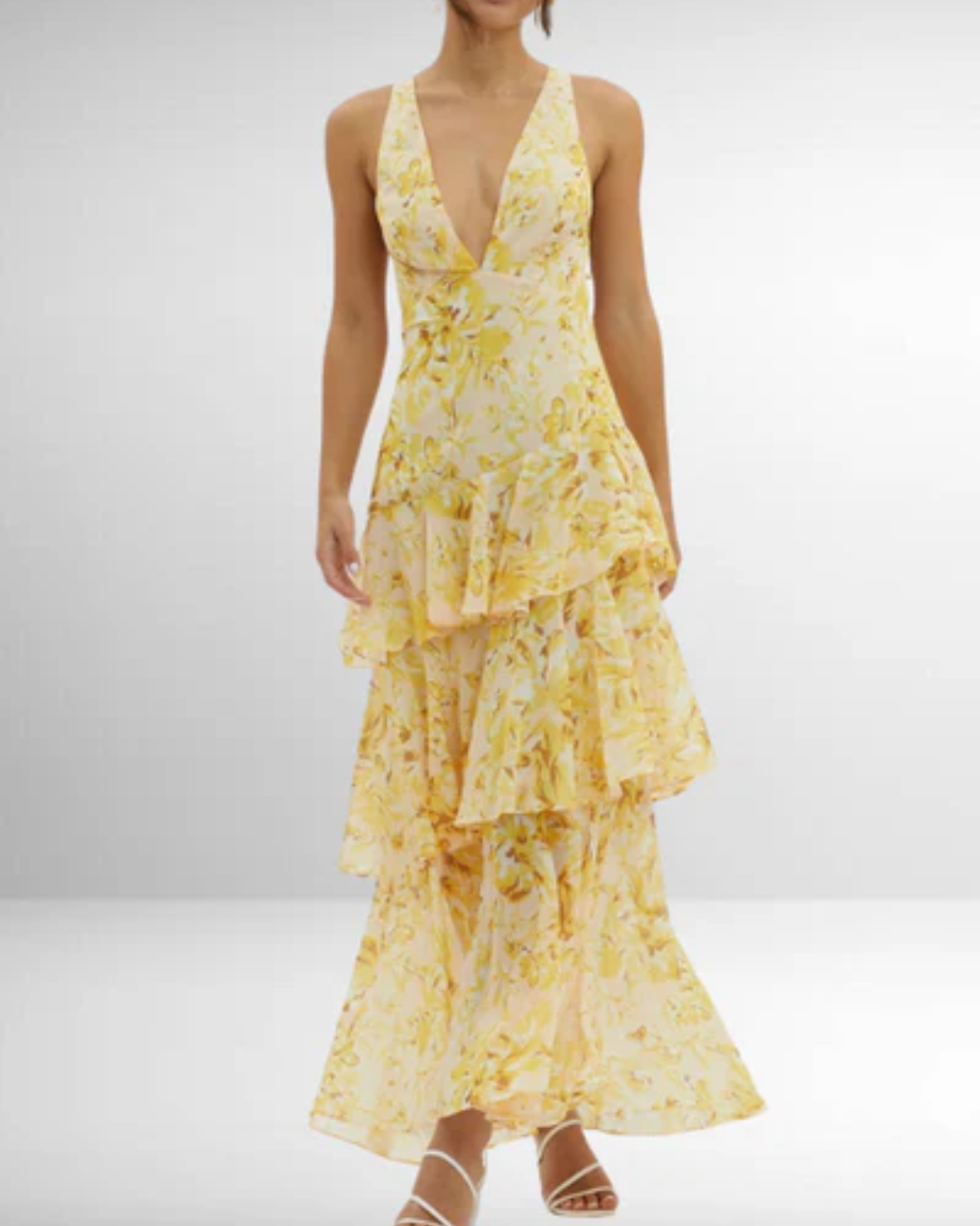 Charlotte | Tie-Dye V-Neck Ruffle Maxi Dress