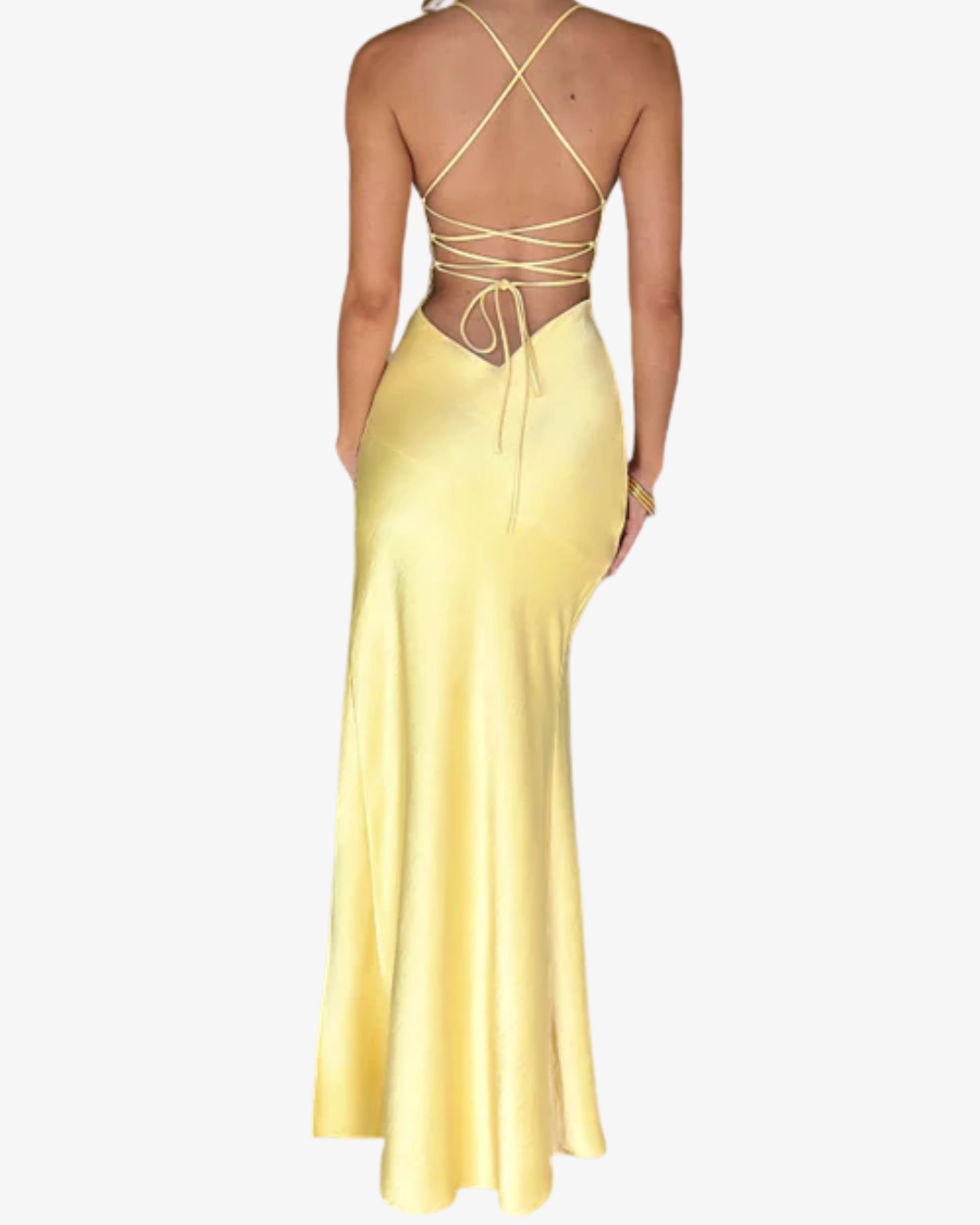 Dayla | Elegant Satin Maxi Dress with Thigh-High Slit