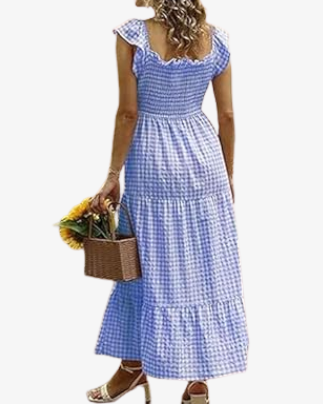 Eliza | Retro Plaid Smocked Waist Maxi Summer Dress